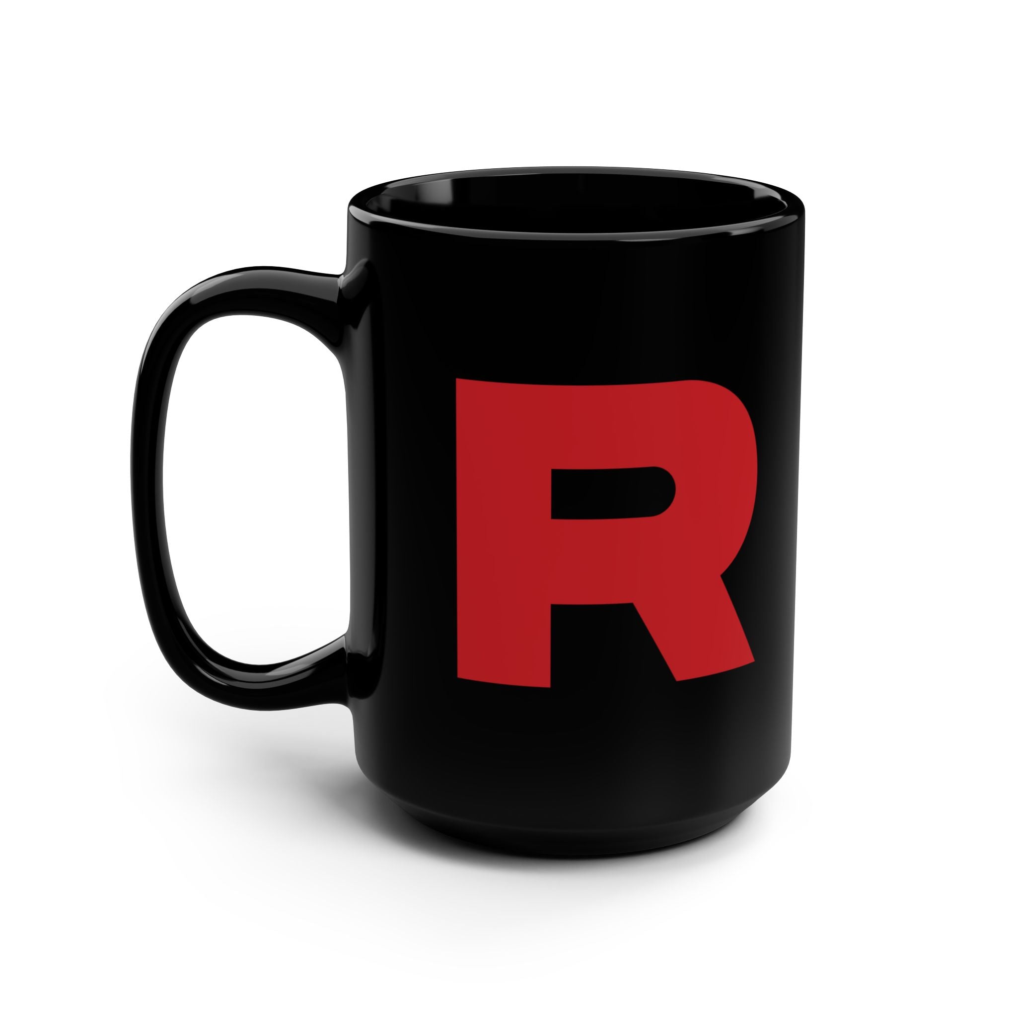 Red R Black Mug, 15oz