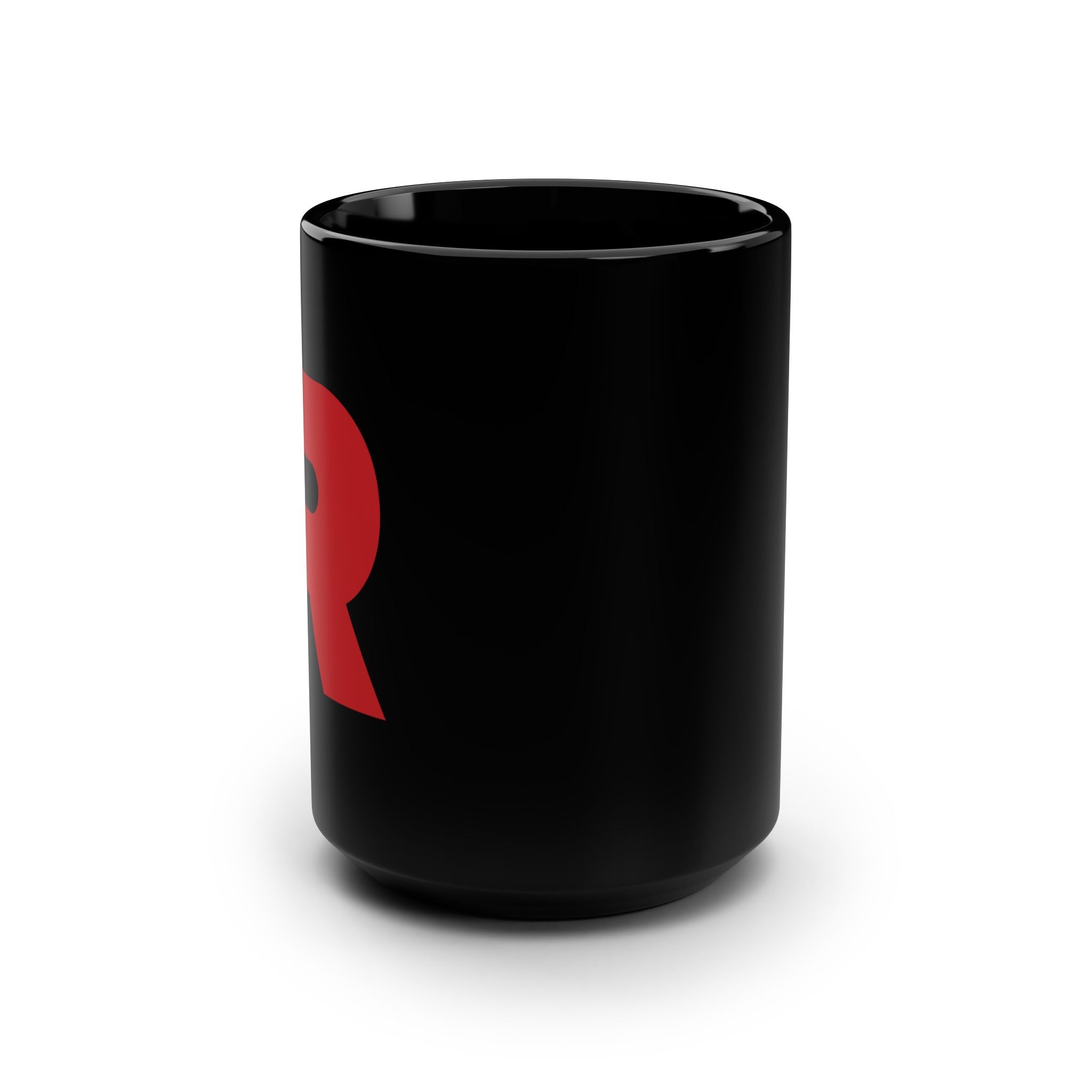 Red R Black Mug, 15oz