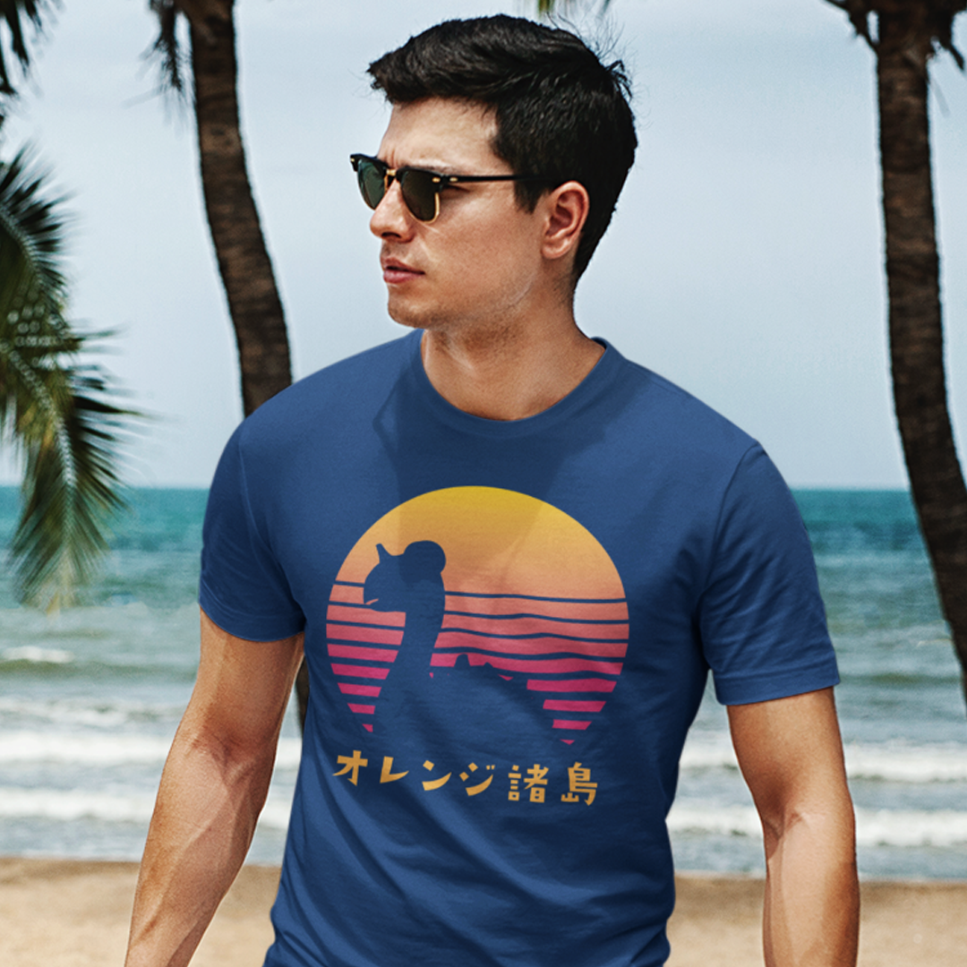 80's Retro Style Orange Islands Unisex T-Shirt